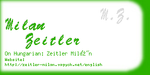 milan zeitler business card